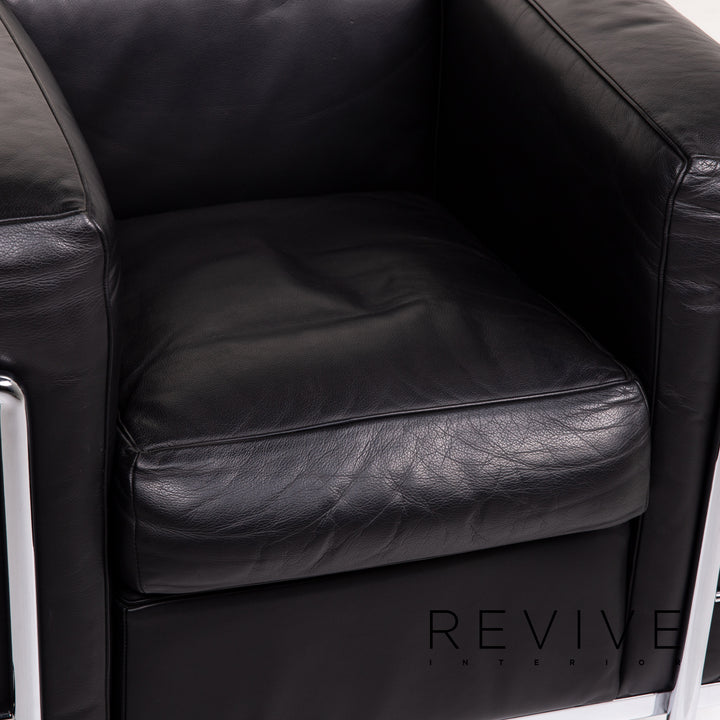 Cassina Le Corbusier LC 2 Leather Armchair Black #14738