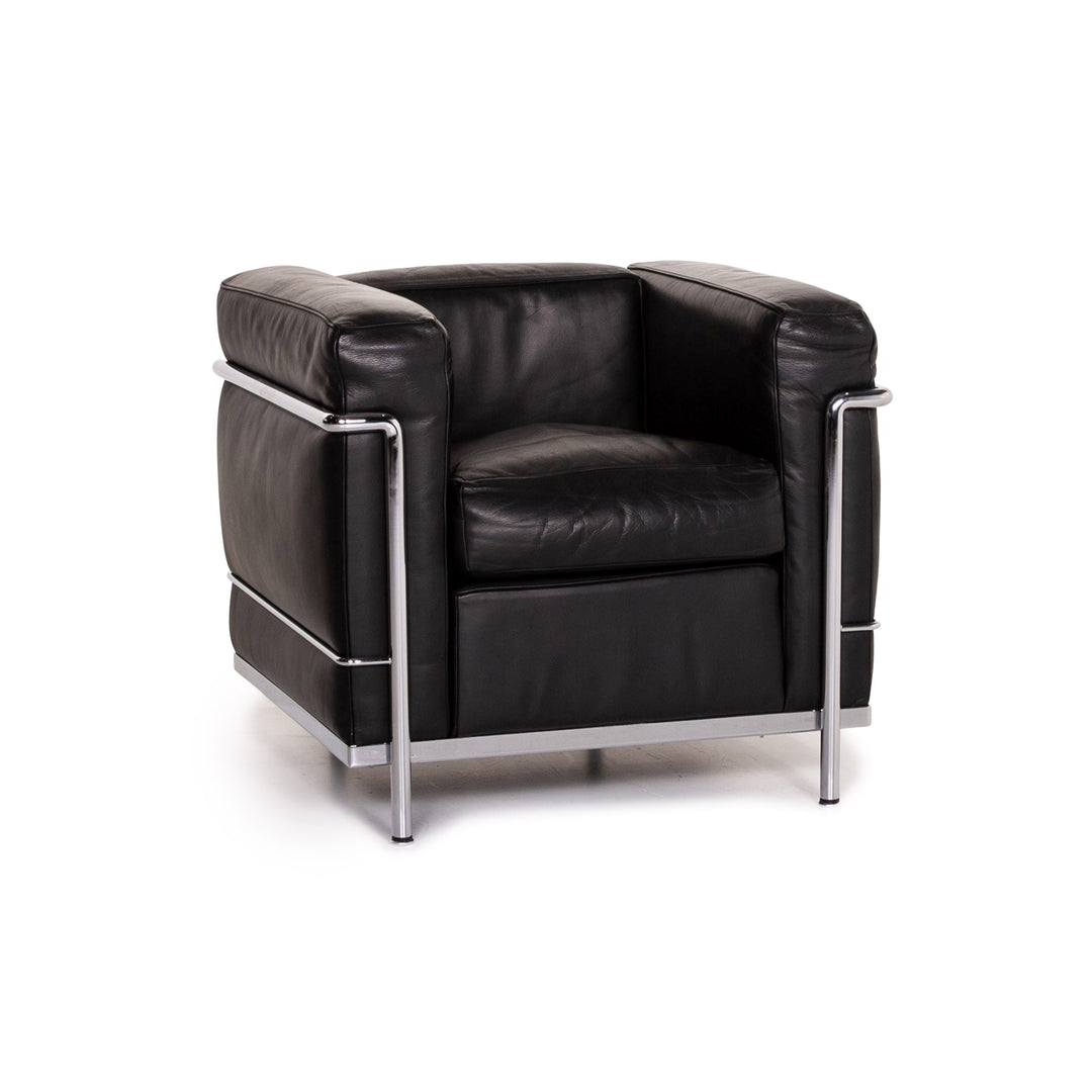 Cassina Le Corbusier LC 2 Leder Sessel Schwarz #14738