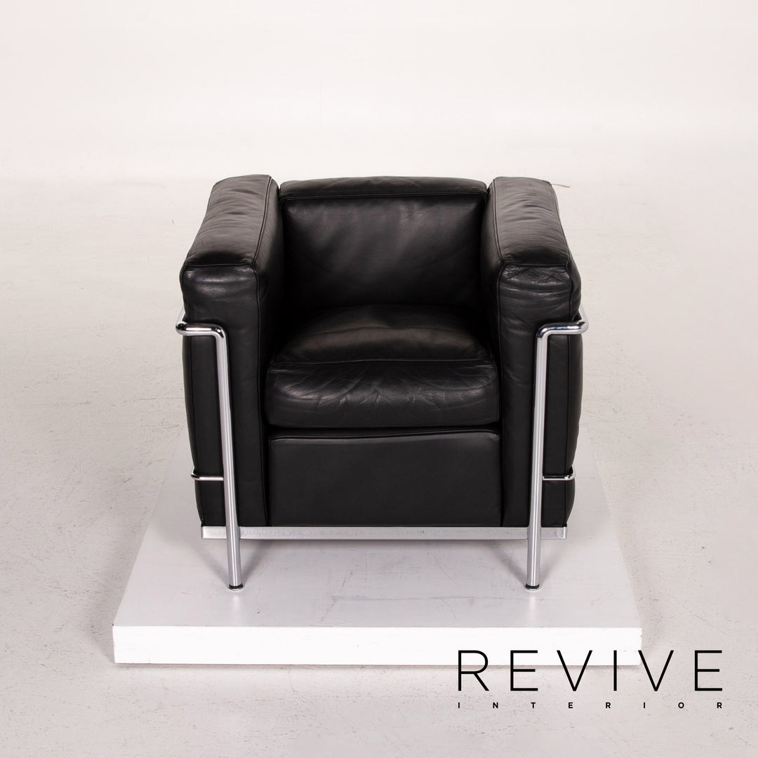Cassina Le Corbusier LC 2 Leather Armchair Black #14738