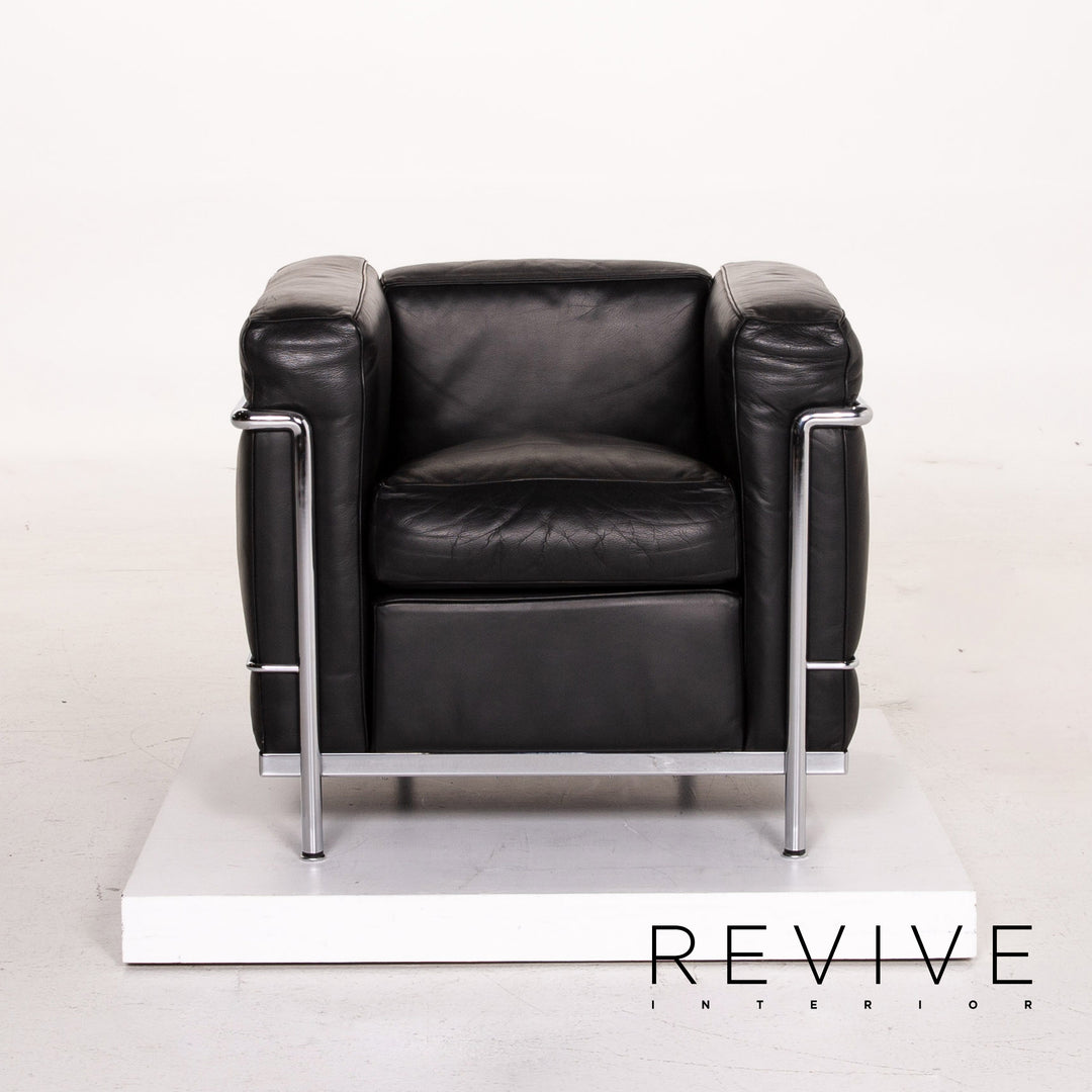 Cassina Le Corbusier LC 2 Leather Armchair Black #14738