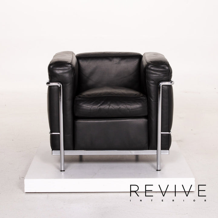 Cassina Le Corbusier LC 2 Leather Armchair Black #14738