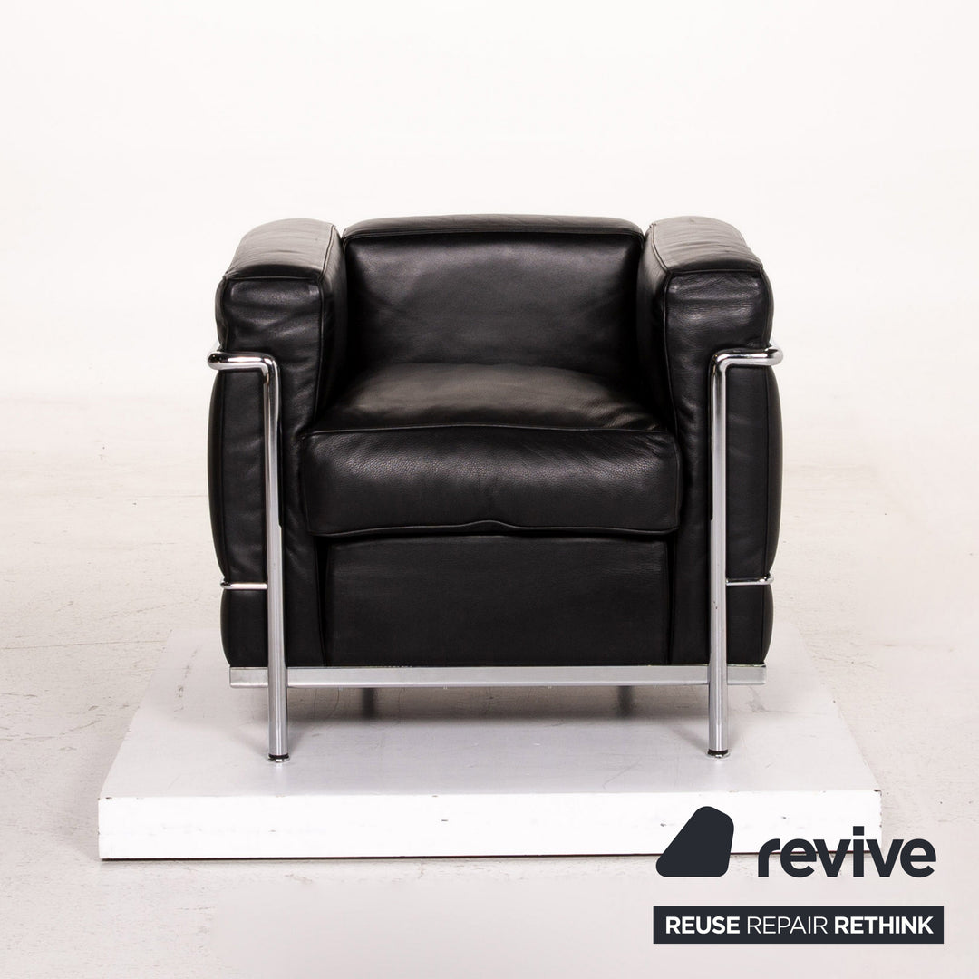 Cassina Le Corbusier LC 2 Leather Armchair Black #15131