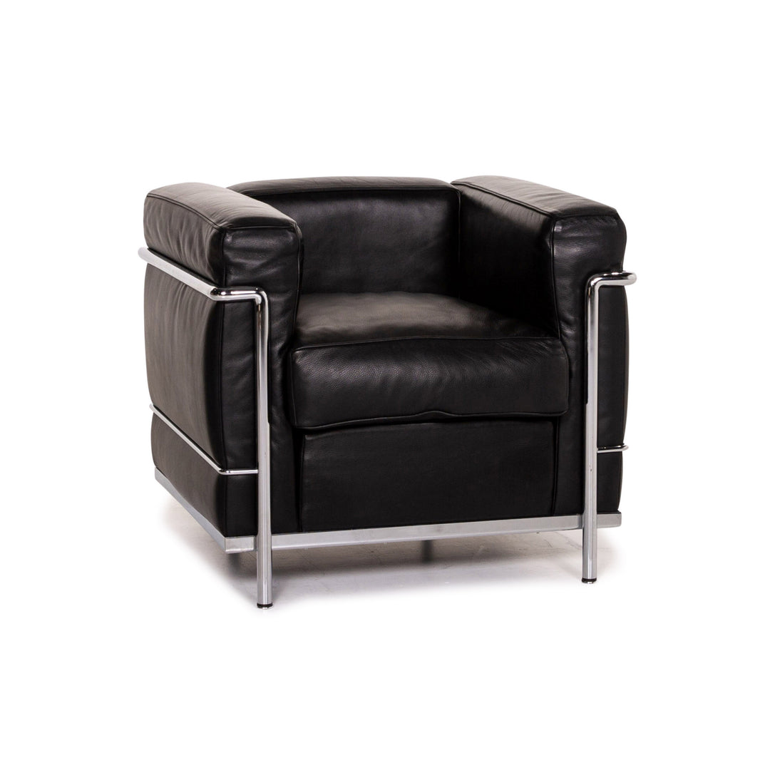 Cassina Le Corbusier LC 2 Leder Sessel Schwarz #15131