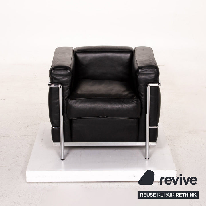 Cassina Le Corbusier LC 2 Leather Armchair Black #15131