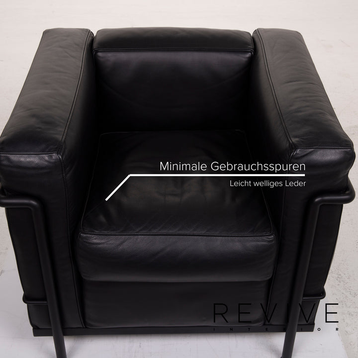 Cassina Le Corbusier LC 2 Leder Sessel Schwarz #15447