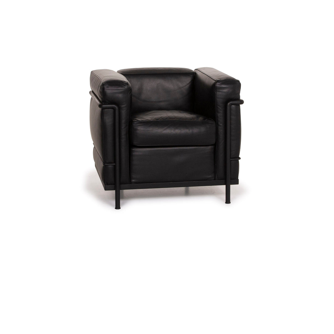 Cassina Le Corbusier LC 2 Leder Sessel Schwarz #15447