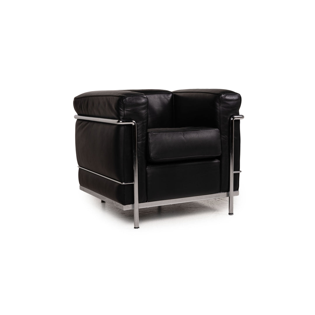 Cassina Le Corbusier LC 2 Leder Sessel Schwarz