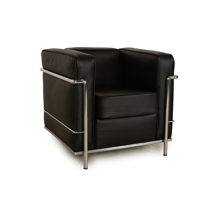 Cassina Le Corbusier LC 2 Leder Sessel Schwarz Bauhaus