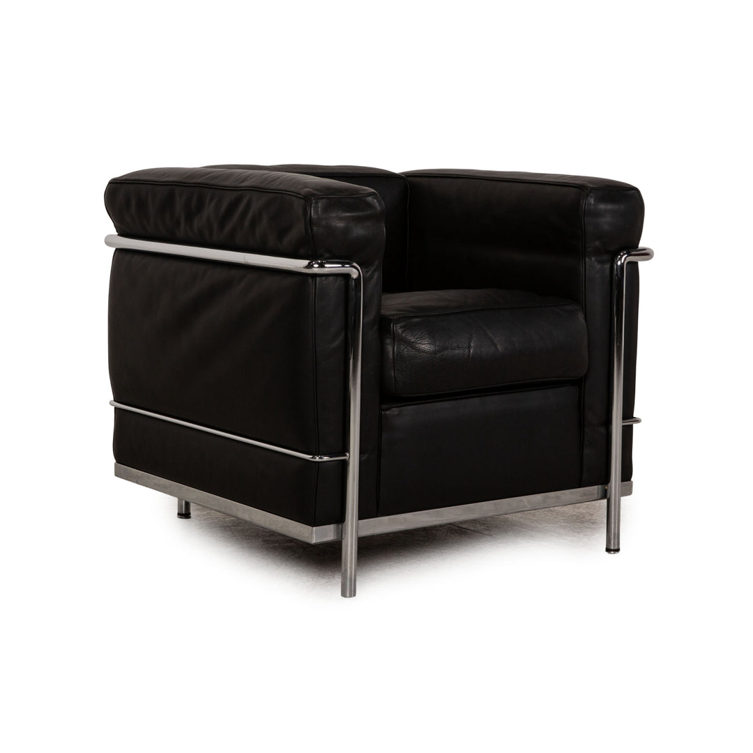 Cassina Le Corbusier LC 2 Leder Sessel Schwarz