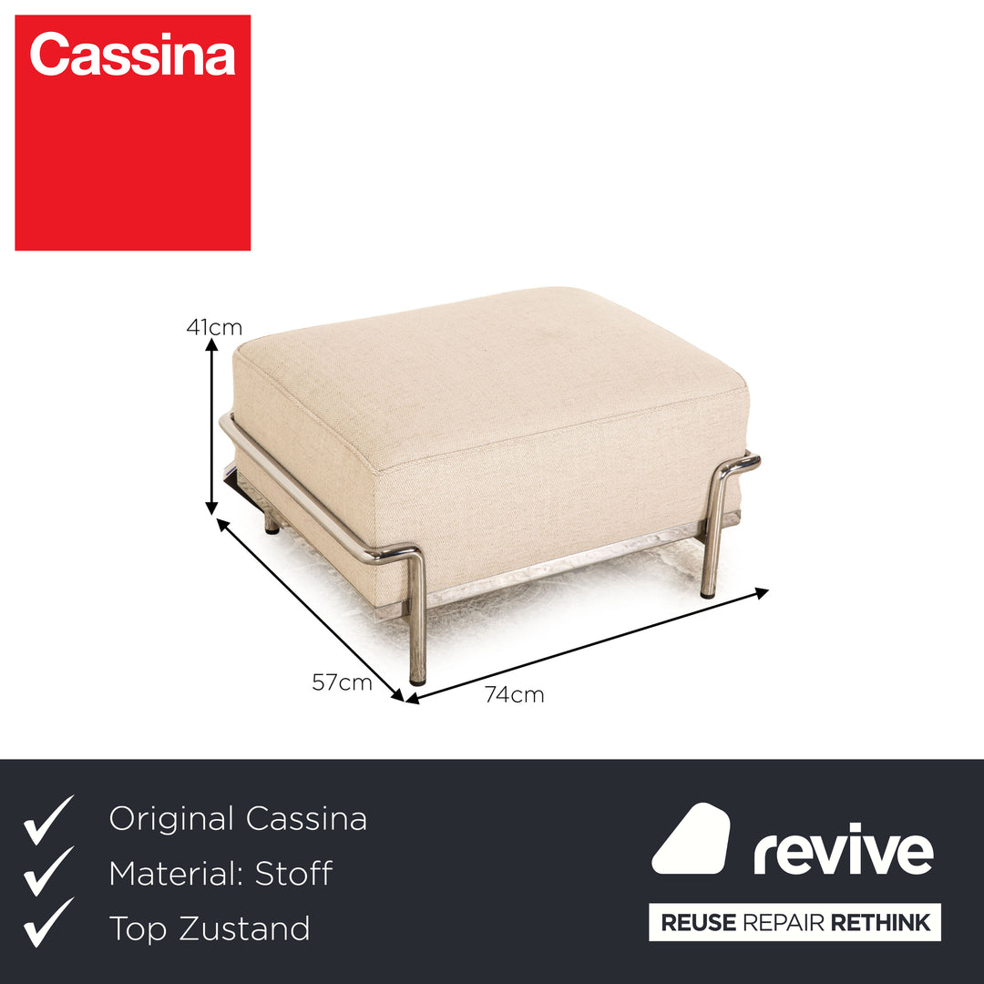 Cassina Le Corbusier LC 2 Stoff Hocker Beige Bauhaus