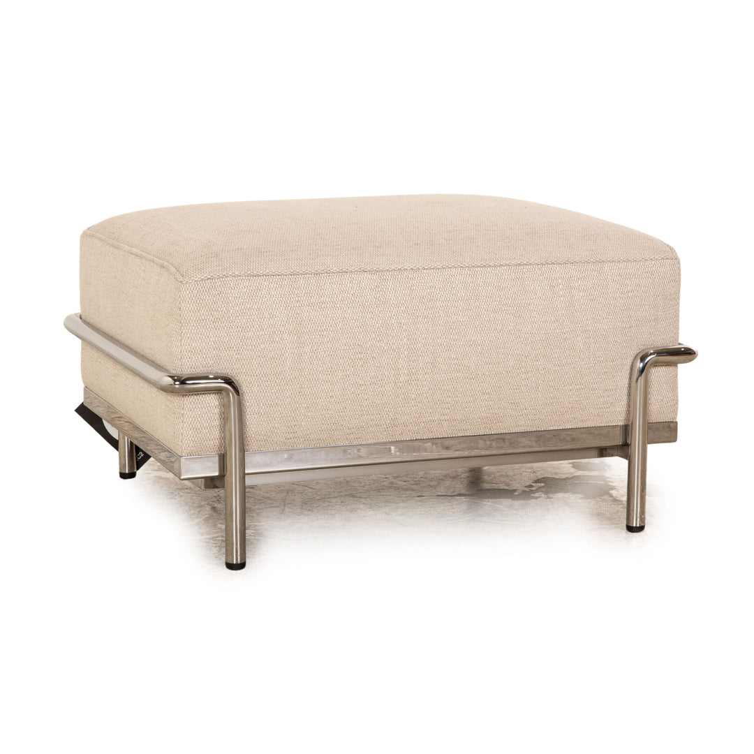 Cassina Le Corbusier LC 2 Stoff Hocker Beige Bauhaus