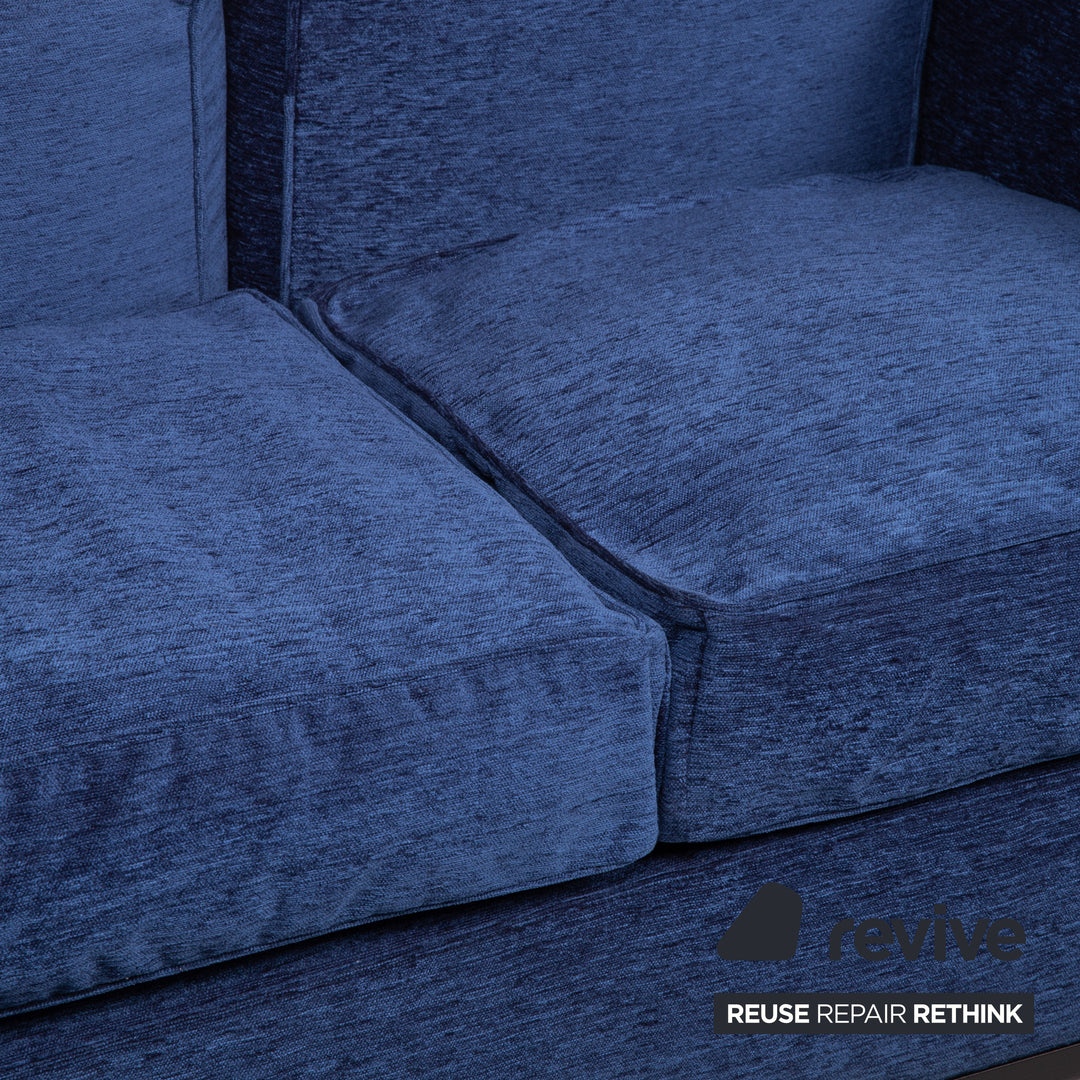 Cassina Le Corbusier LC 2 Stoff Sofa Blau Zweisitzer Couch