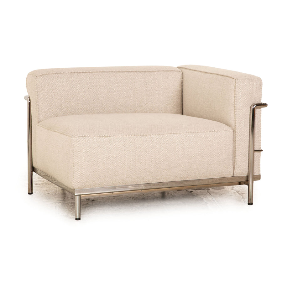 Cassina Le Corbusier LC 3 Armchair Grand Confort Fabric Two-Seater Beige Sofa Couch Bauhaus