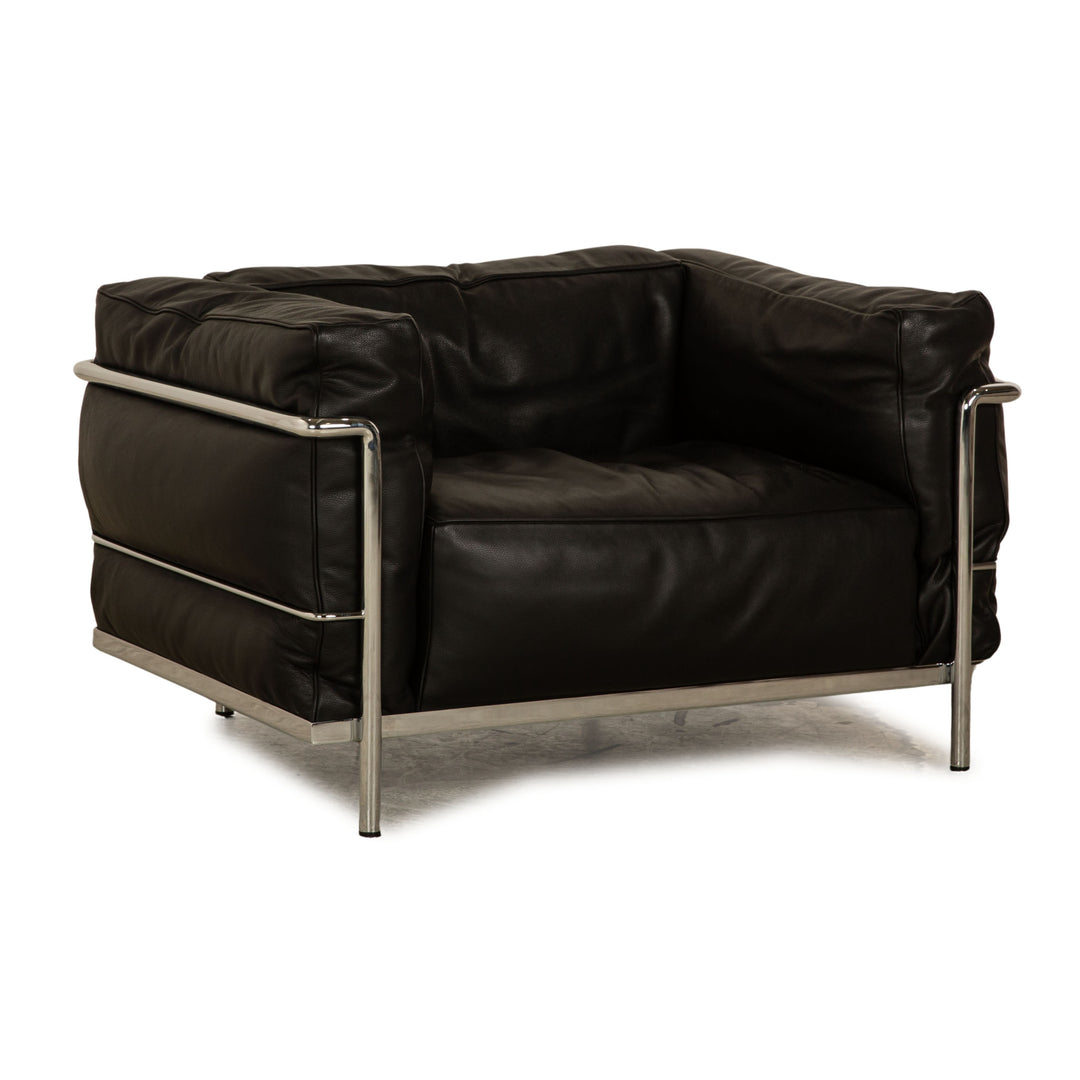 Cassina Le Corbusier LC 3 Leder Sessel Schwarz Bauhaus Daunenfüllung