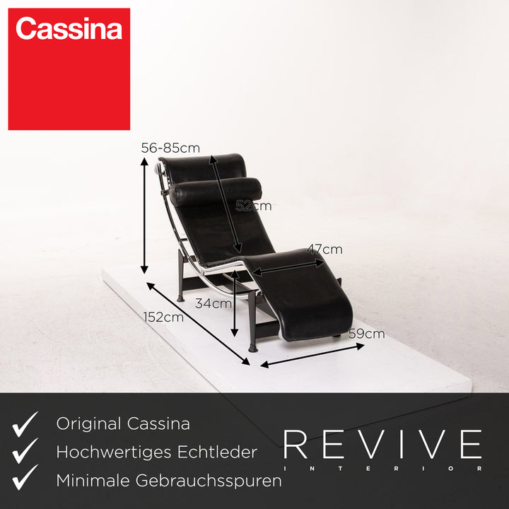 Cassina Le Corbusier LC 4 Leder Liege Schwarz Relaxfunktion Funktion #13539