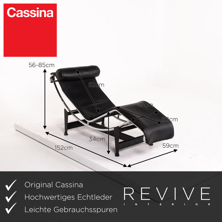 Cassina Le Corbusier LC 4 Leder Liege Schwarz Relaxfunktion Relaxliege Funktion Outlet #13774
