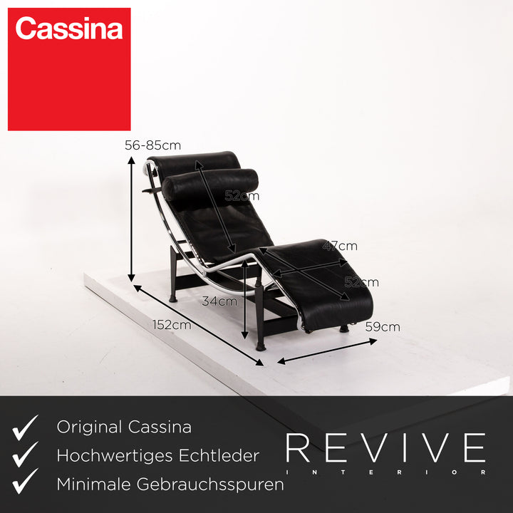 Cassina Le Corbusier LC 4 Leder Liege Schwarz Relaxliege Relaxfunktion Funktion #13774