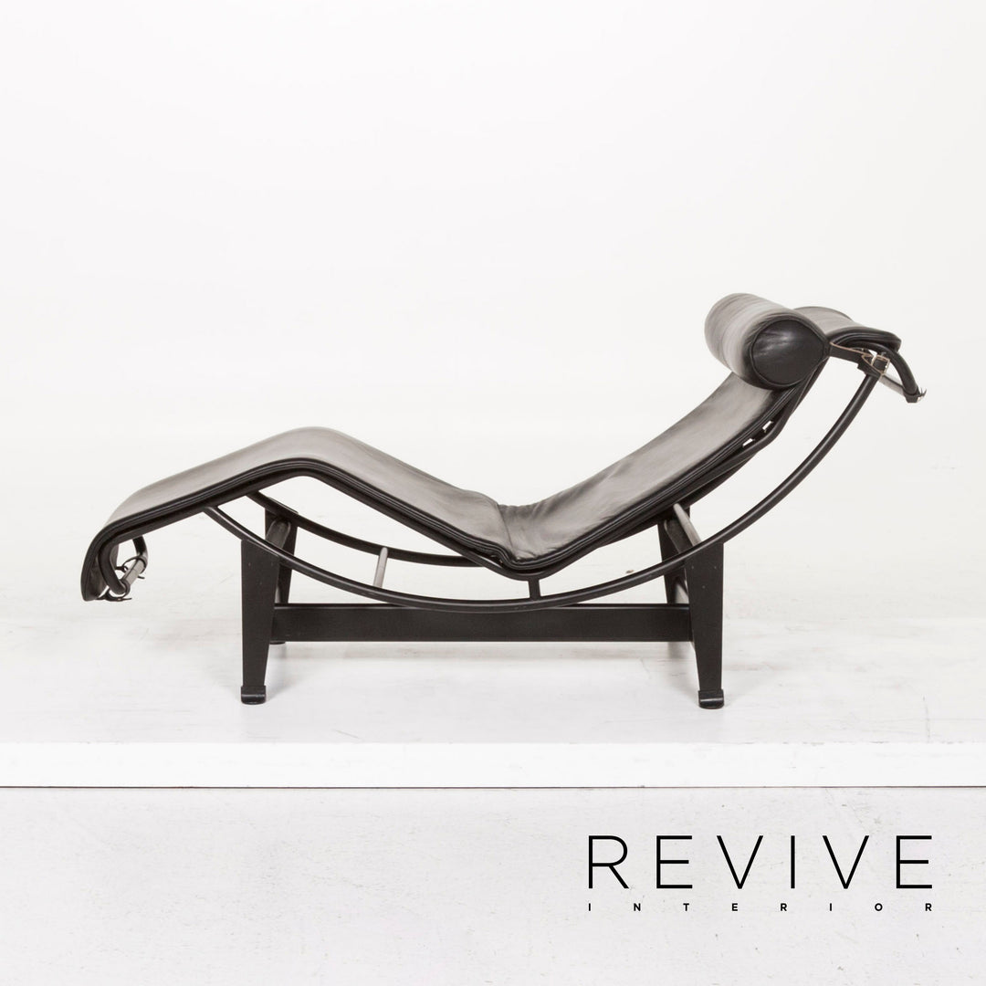 Cassina Le Corbusier LC 4 Leather Lounger Black Lounger Relaxation Function #12957