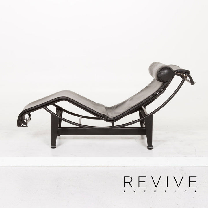 Cassina Le Corbusier LC 4 Leather Lounger Black Lounger Relaxation Function #12957