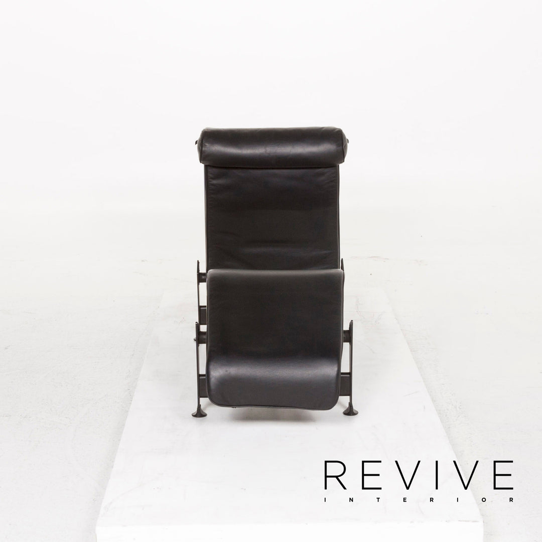Cassina Le Corbusier LC 4 Leather Lounger Black Lounger Relaxation Function #12957