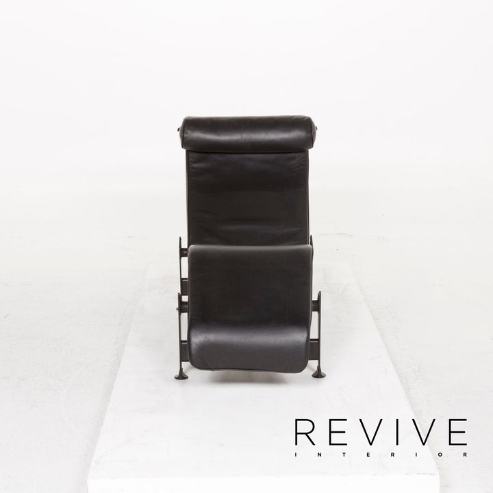 Cassina Le Corbusier LC 4 Leather Lounger Black Lounger Relaxation Function #12957