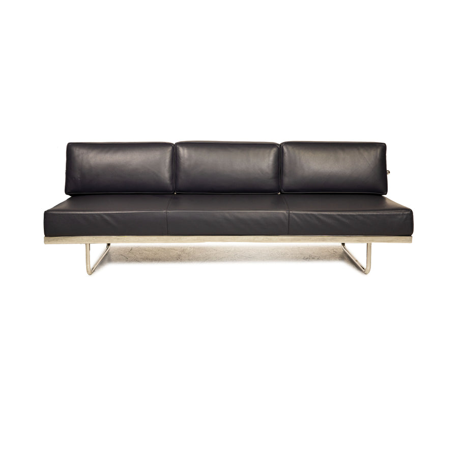 Cassina Le Corbusier LC 5.F Leder Dreisitzer Blau Sofa Couch