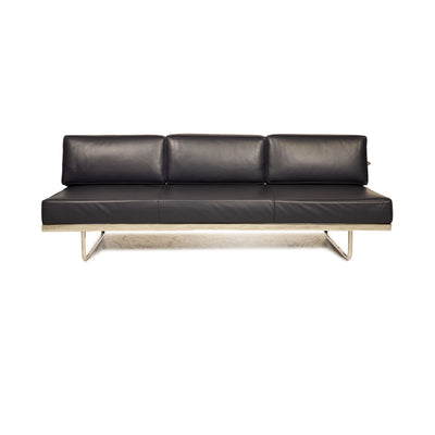 Cassina Le Corbusier LC 5 Leder Dreisitzer Blau Sofa Couch