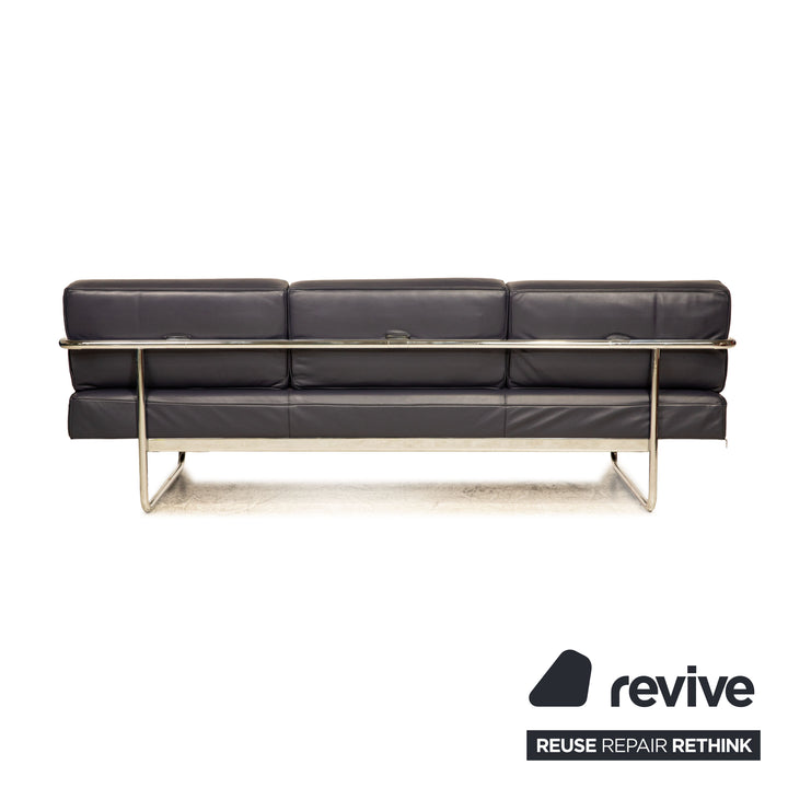 Cassina Le Corbusier LC 5.F Leder Dreisitzer Blau Sofa Couch