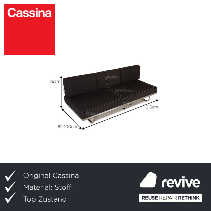 Cassina Le Corbusier LC 5 Stoff Sofa Anthrazit Dreisitzer Couch Funktion