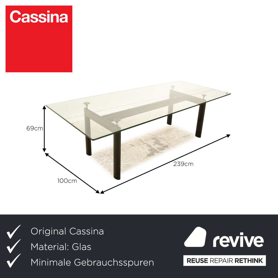Cassina Le Corbusier LC 6 Glas Esstisch Schwarz