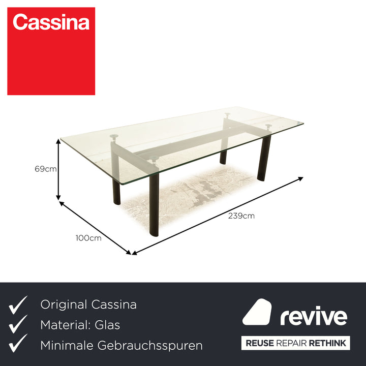 Cassina Le Corbusier LC 6 Glas Esstisch Schwarz