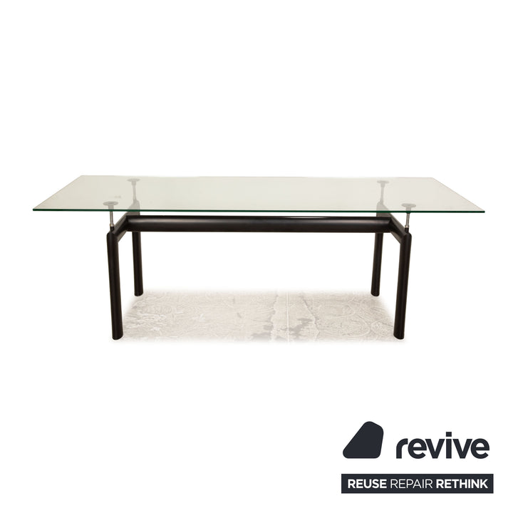 Cassina Le Corbusier LC 6 Glas Esstisch Schwarz Tisch 224 x 75 x 85
