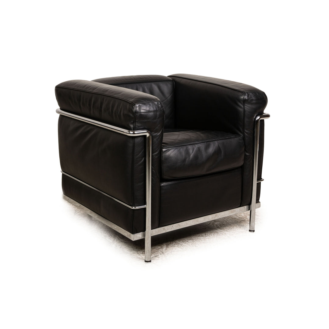 Cassina Le Corbusier LC 2 Leder Sessel Schwarz