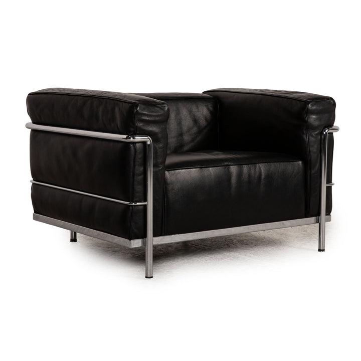 Cassina Le Corbusier LC3 Leather Armchair Black
