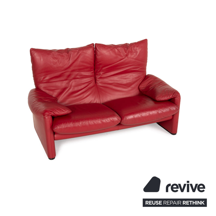 Cassina Maralunga Designer Leder Sofa Rot Zweisitzer Couch Funktion