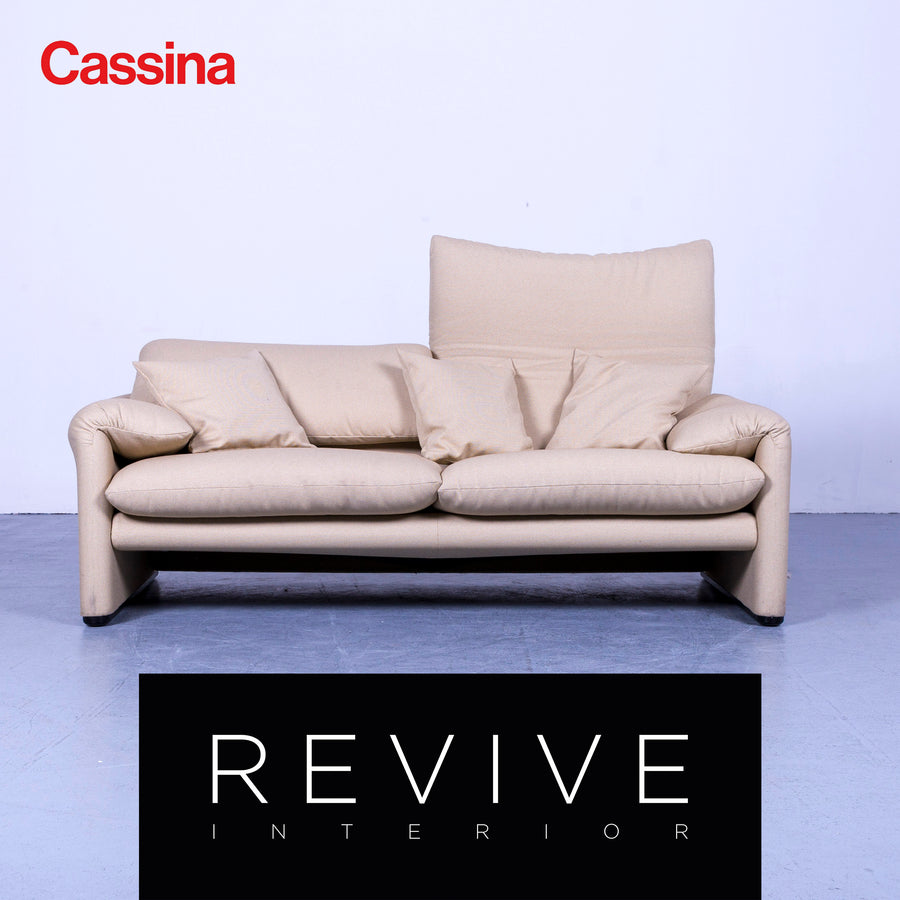 Cassina Maralunga Designer Stoff Sofa Beige Dreisitzer Couch Funktion #5457