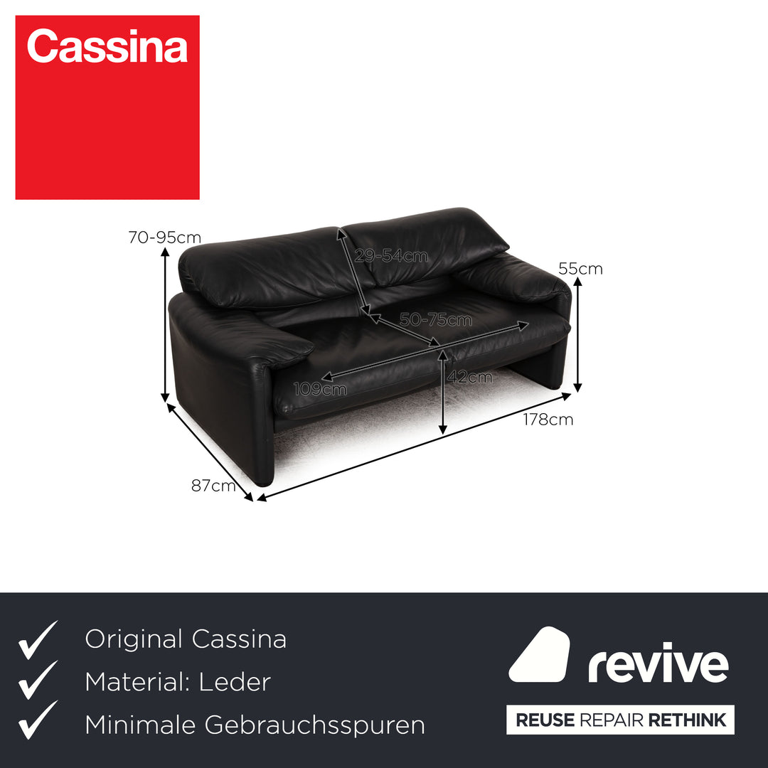 Cassina Maralunga Gray Two Seater Leather