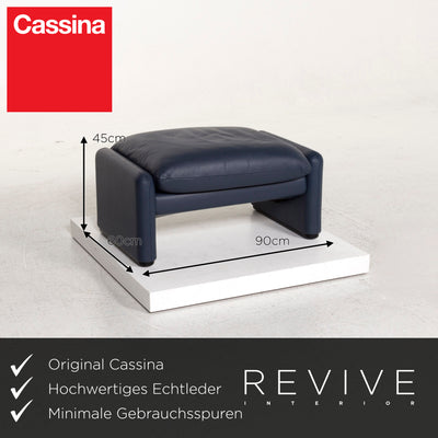 Cassina Maralunga Leder Hocker Blau #12397