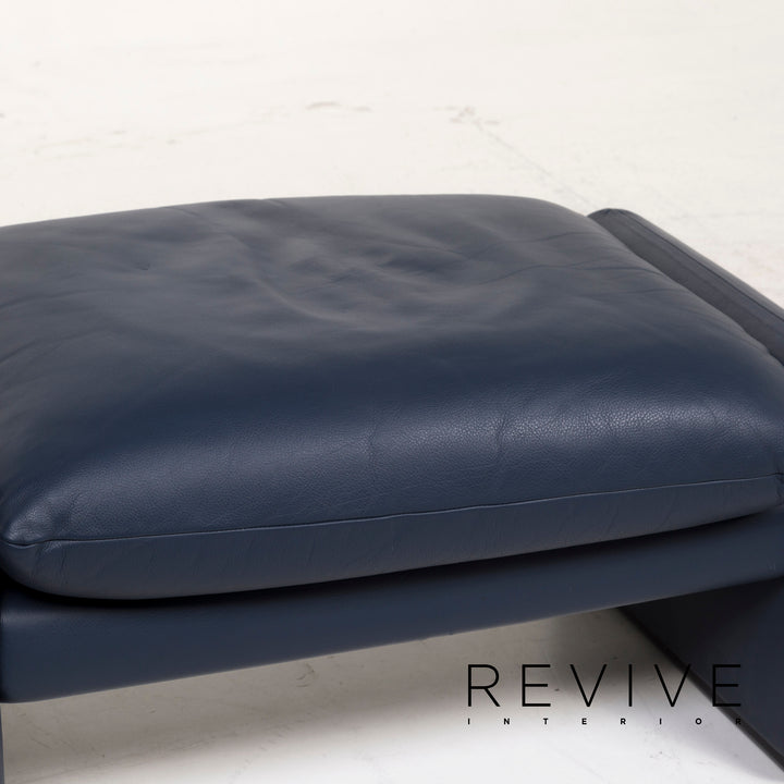 Cassina Maralunga Leder Hocker Blau #12397