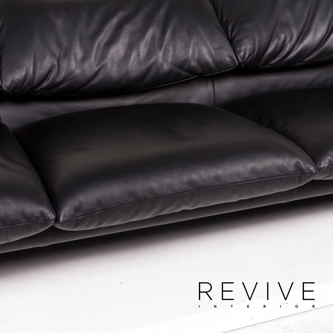 Cassina Maralunga Leder Schwarz Dreisitzer Coch #12438