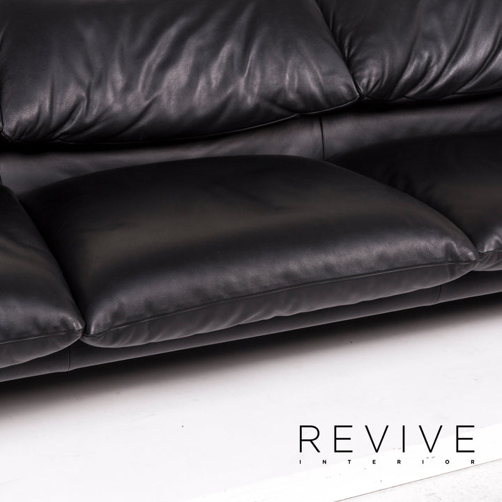 Cassina Maralunga Leder Schwarz Dreisitzer Coch #12438