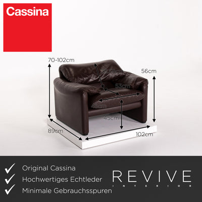 Cassina Maralunga Leder Sessel Braun Dunkelbraun Funktion #13479