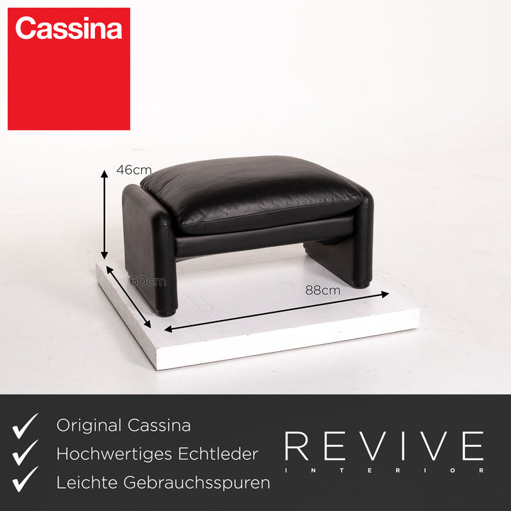 Cassina Maralunga Leder Sessel Garnitur Schwarz Funktion 1x Sessel 1x Hocker #