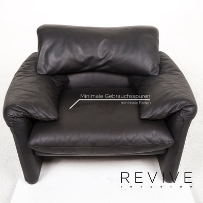 Cassina Maralunga Leder Sessel Schwarz Funktion #12267