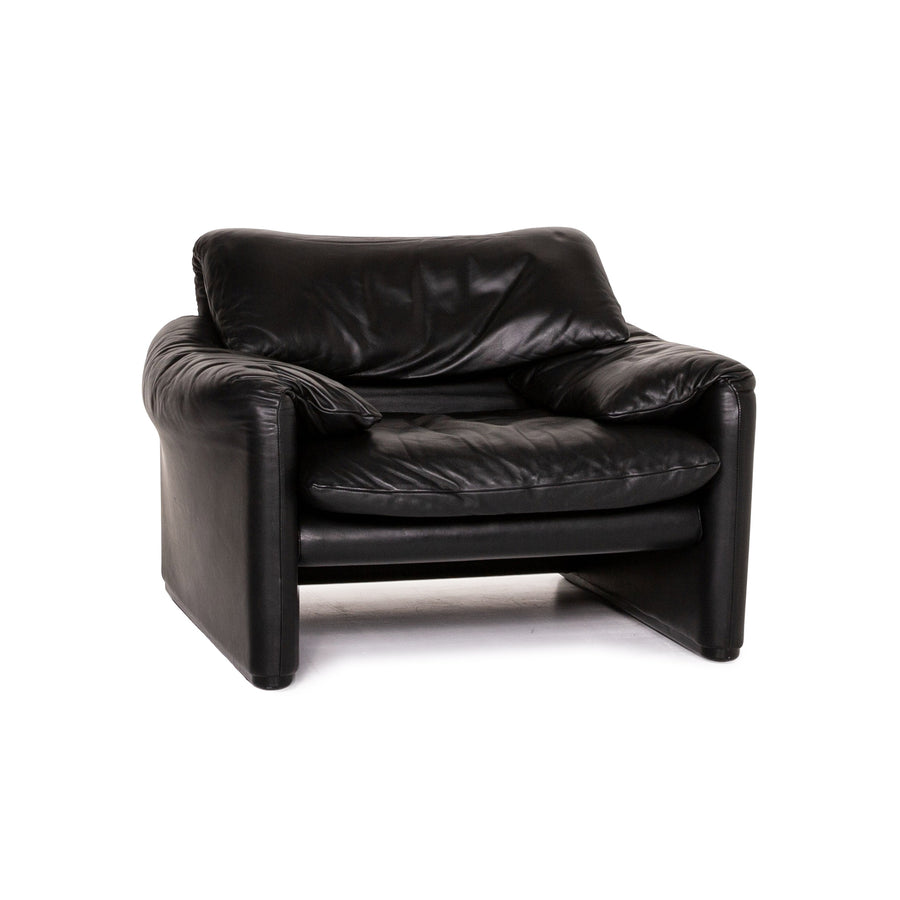 Cassina Maralunga Leder Sessel Schwarz Funktion #13925