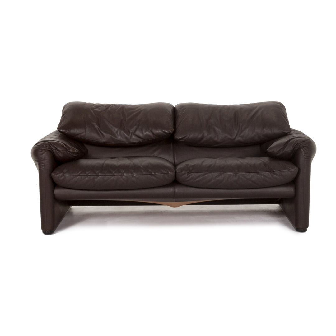 Cassina Maralunga Leder Sofa Braun Dunkelbraun Zweisitzer Funktion Couch #13368