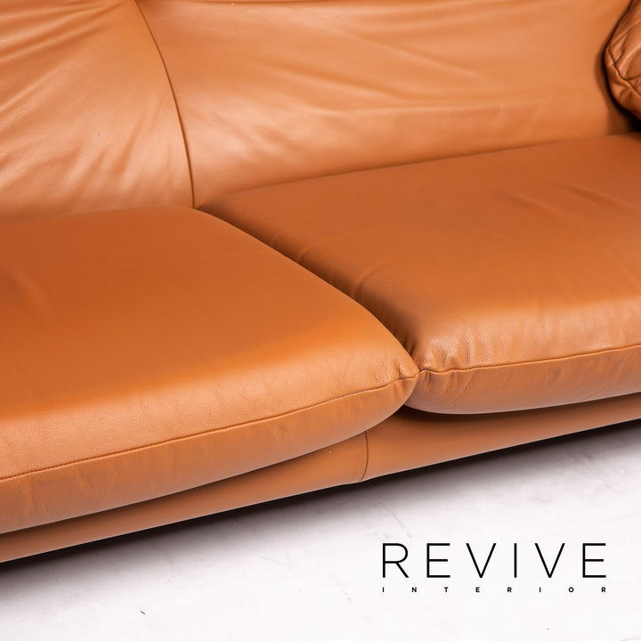 Cassina Maralunga Leder Sofa Cognac Braun Dreisitzer Funktion Couch #14773