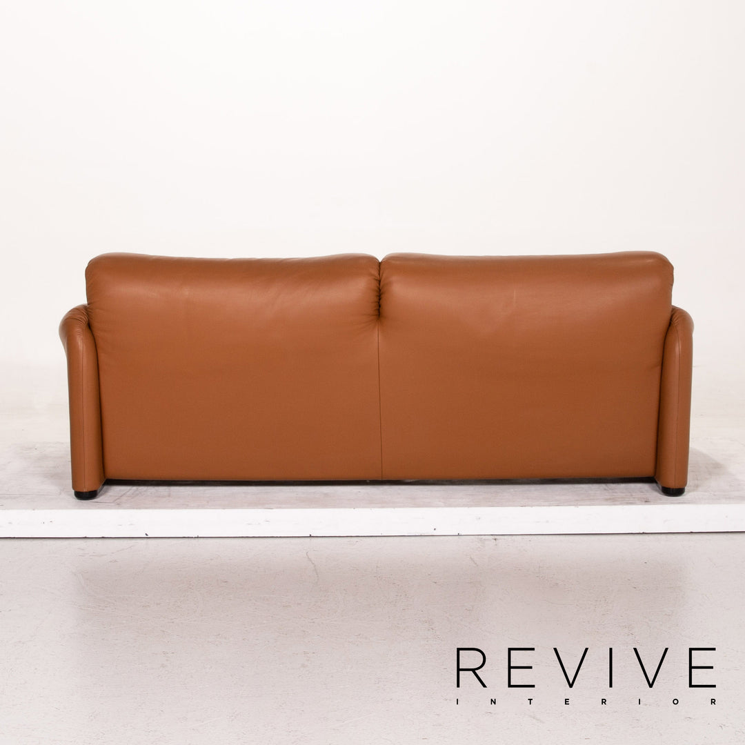 Cassina Maralunga Leder Sofa Cognac Braun Dreisitzer Funktion Couch #14773