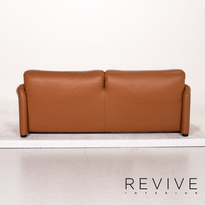 Cassina Maralunga Leder Sofa Cognac Braun Dreisitzer Funktion Couch #14773