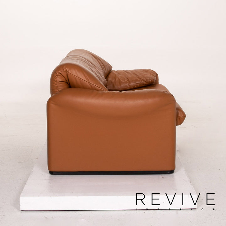 Cassina Maralunga Leder Sofa Cognac Braun Funktion Couch #14774